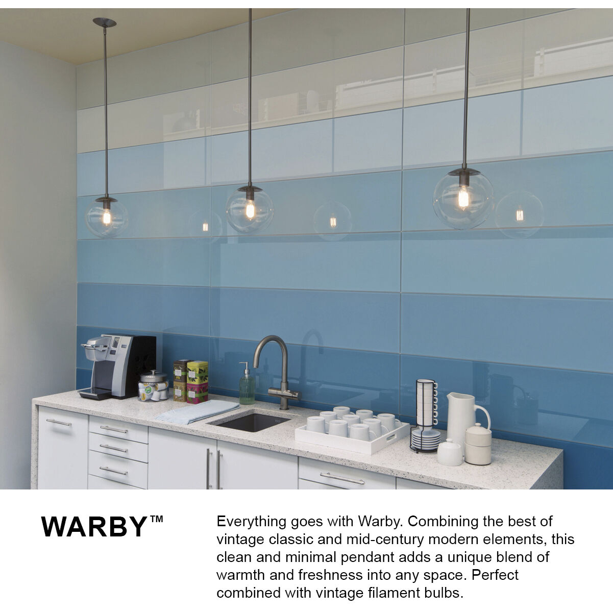 Warby 1 Light 9.5 inch Heritage Brass Indoor Pendant Ceiling Light in Clear