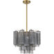 Addis 4 Light 17.75 inch Aged Brass Mini Chandelier Ceiling Light in Smoke