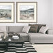 Blue Cactus Field Gray and Beige and Blue and Green Framed Art