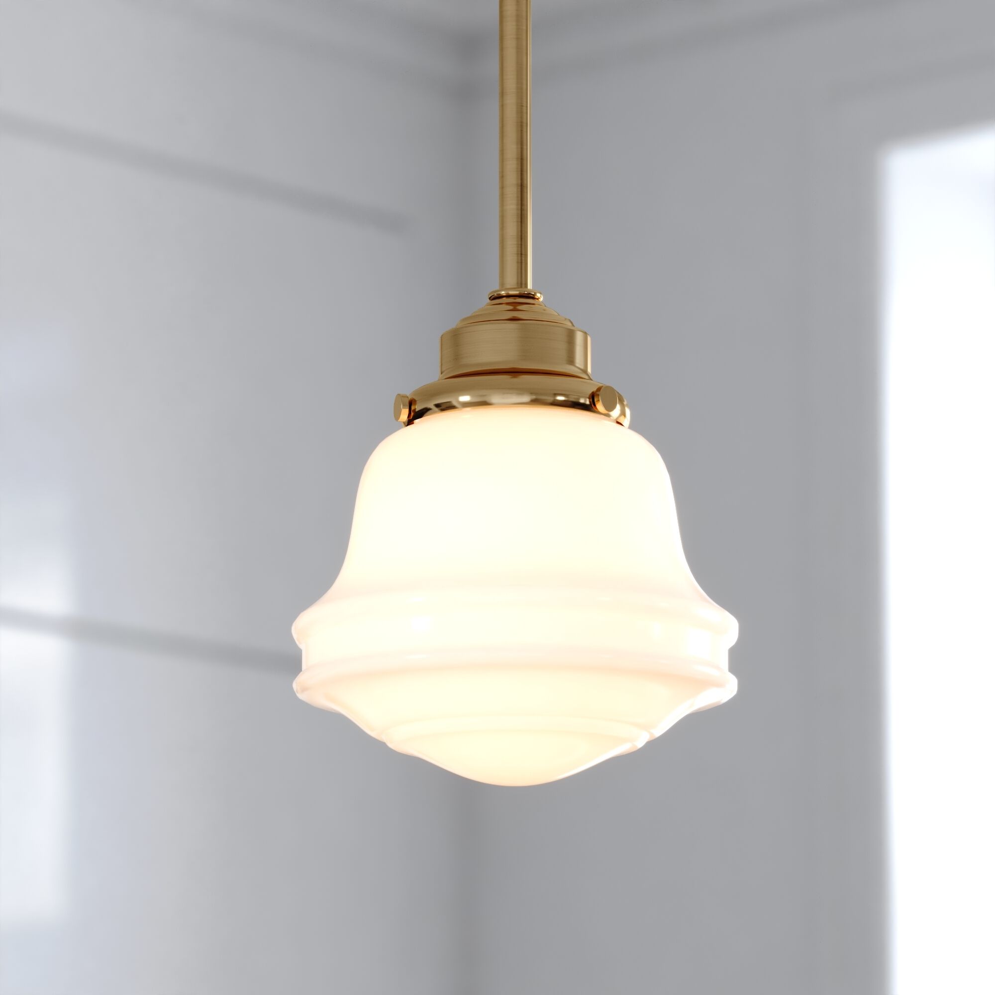 Huntley LED 6.25 inch Natural Brass Mini Pendant Ceiling Light