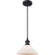 Ballston Orwell 1 Light 8 inch Matte Black Mini Pendant Ceiling Light in Matte White Glass, Ballston