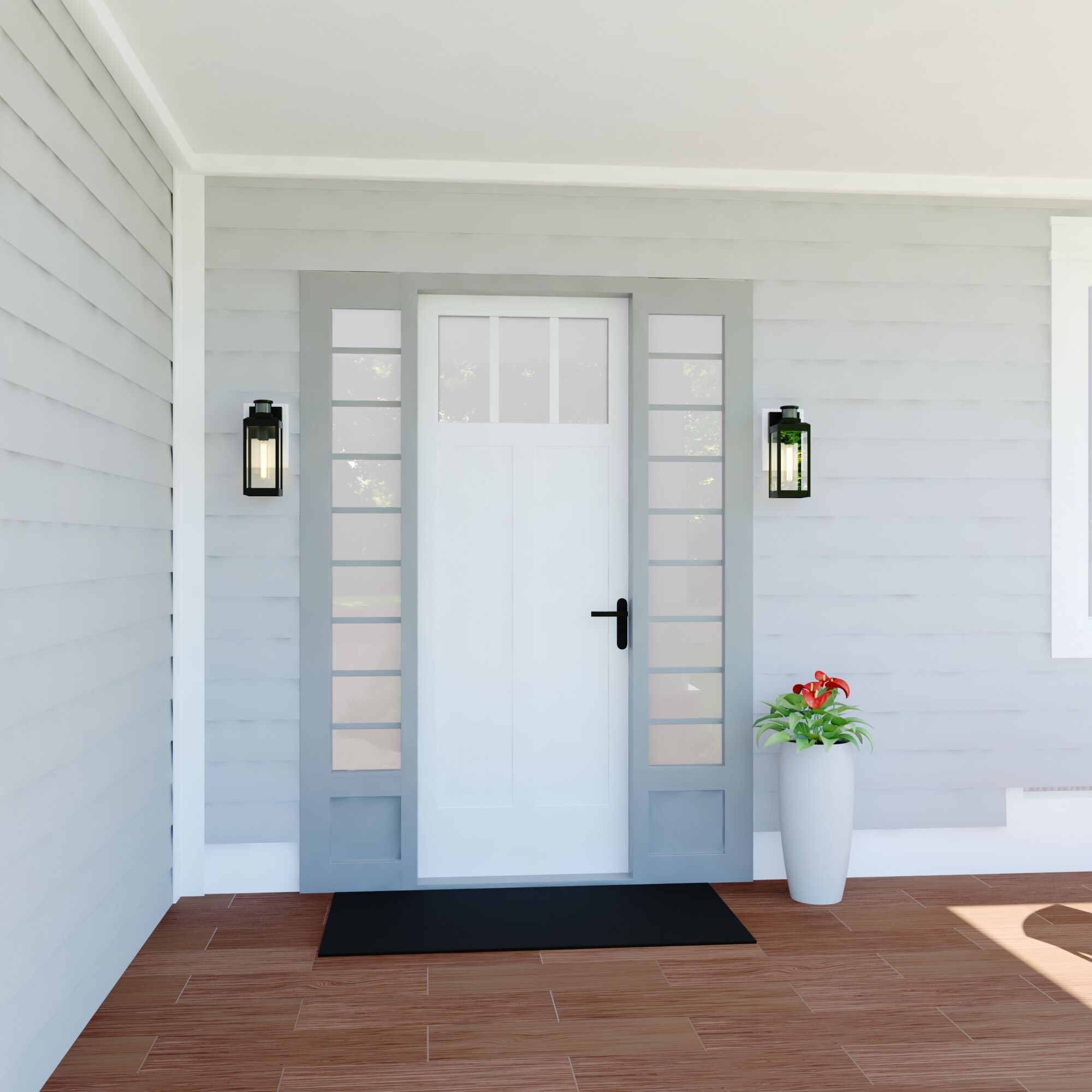 Kinzie Textured Black Outdoor Motion Sensor