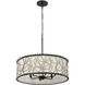 Scribble 6 Light 28 inch Matte Black with Artifact Pendant Ceiling Light, Smithsonian Collaboration