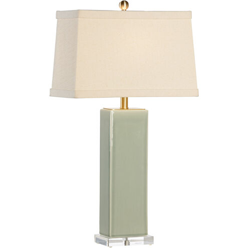 Chelsea House 31 inch 100.00 watt Green Glaze/Antique Brass/Clear Table Lamp Portable Light