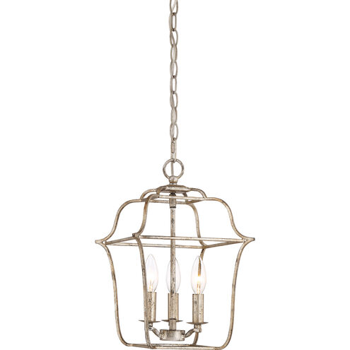 Gallery 3 Light 10 inch Century Silver Leaf Foyer Piece Ceiling Light