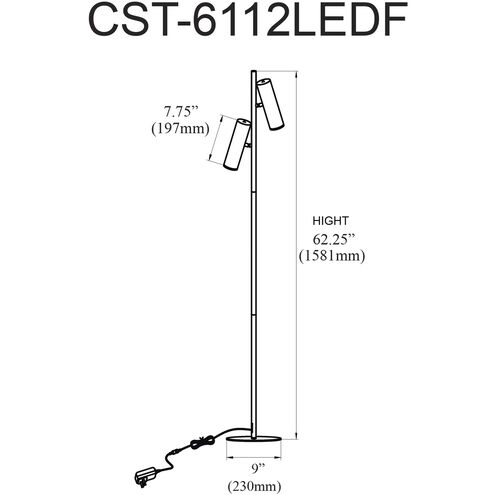 Constance 62.25 inch 6.00 watt Aged Brass Task Floor Lamp Portable Light