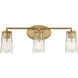 Sacremento 3 Light 24 inch Warm Brass Vanity Light Wall Light, Essentials