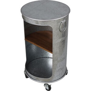 Church St. 27 X 16 inch Galvanized Metal and Warm Brown Side Table