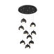 Brooklyn 9 Light 20.5 inch Black and Natural Iron Pendant Ceiling Light in Black/Natural Iron, Round