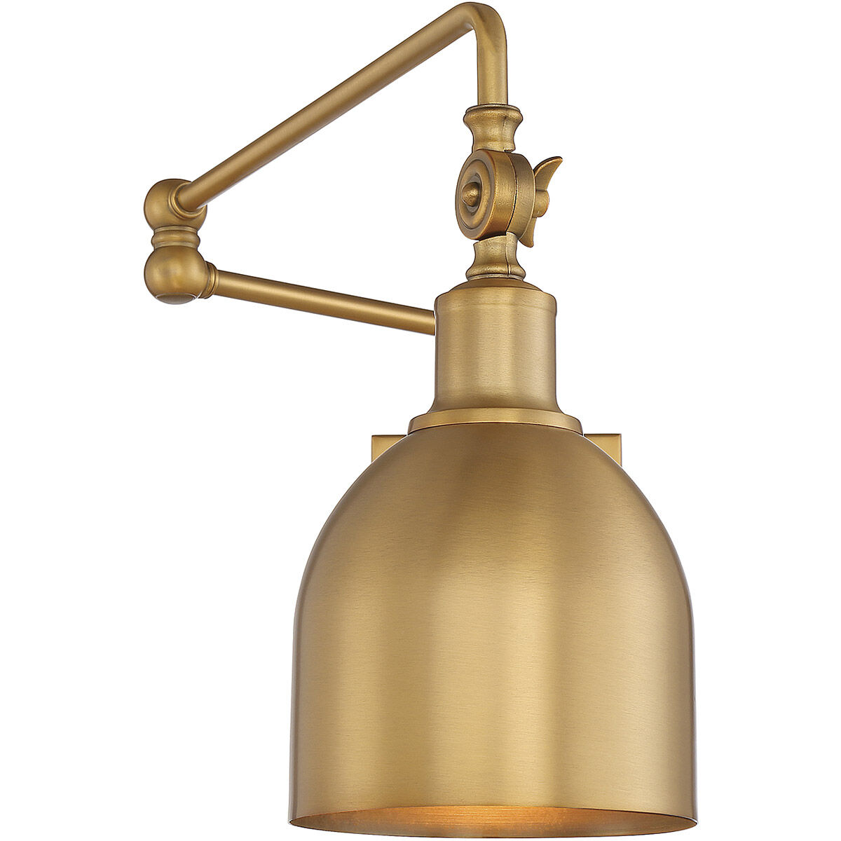 Farmhouse 6 inch 60.00 watt Natural Brass Adjustable Wall Sconce Wall Light