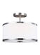 Prospect Park 2 Light 12.75 inch Satin Nickel / Chrome Semi-Flush Mount Ceiling Light