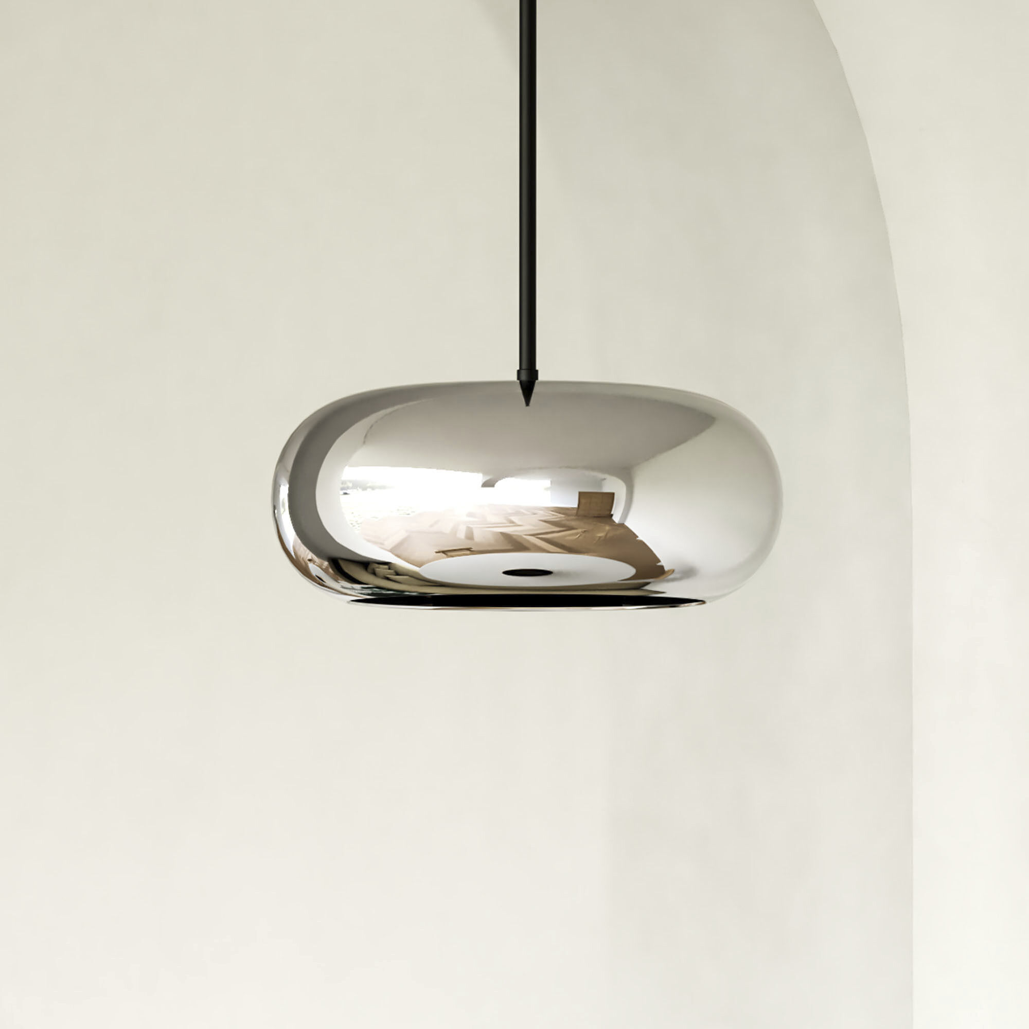 Trinity Pendant Ceiling Light in Chrome Glass