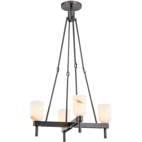 Lucian 4 Light 22 inch Urban Bronze Pendant Ceiling Light in Urban Bronze and Alabaster