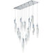Quartz LED 39.25 inch Polished Chrome Multi-Light Pendant Ceiling Light