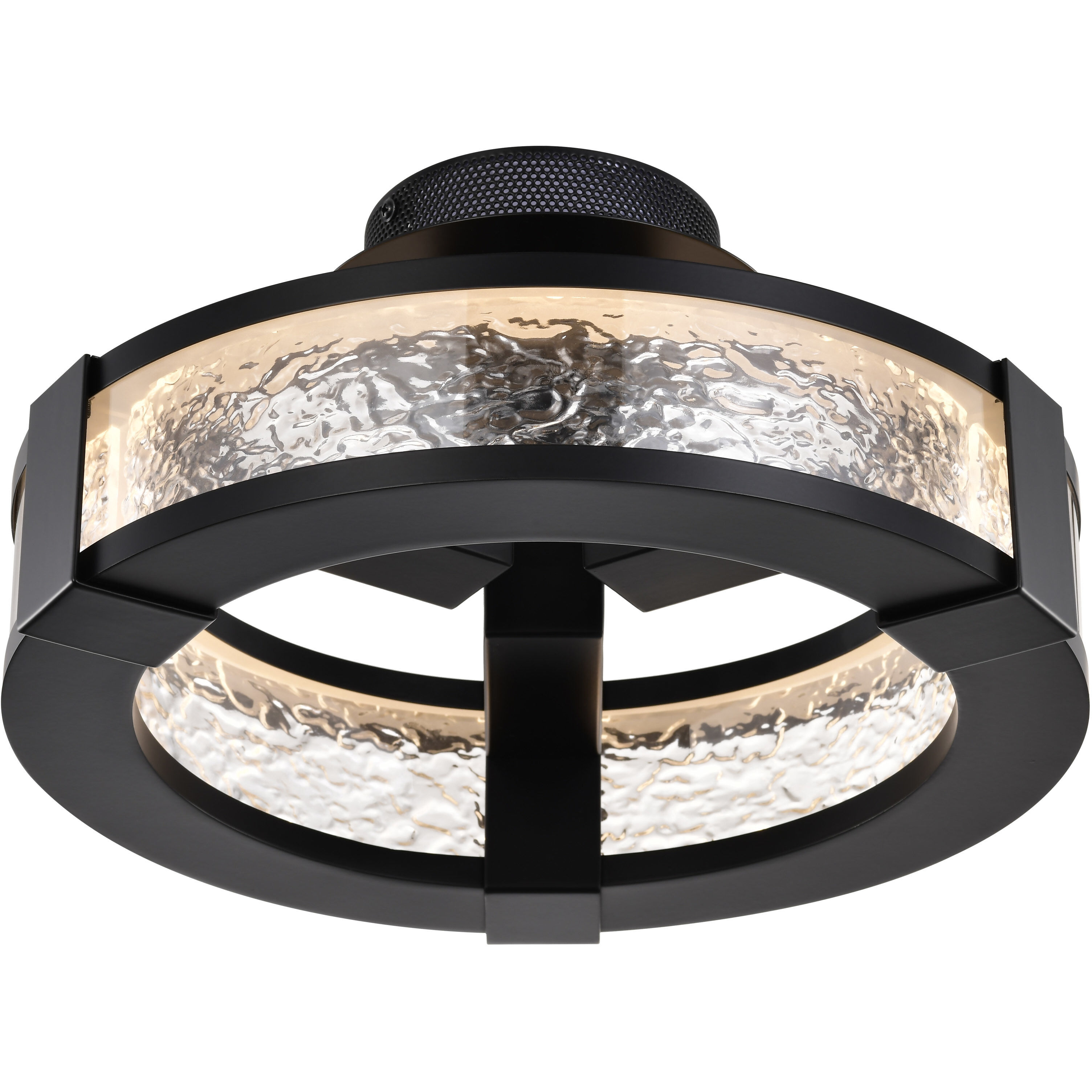 Darrow LED 13.75 inch Matte Black Semi Flush Mount Ceiling Light