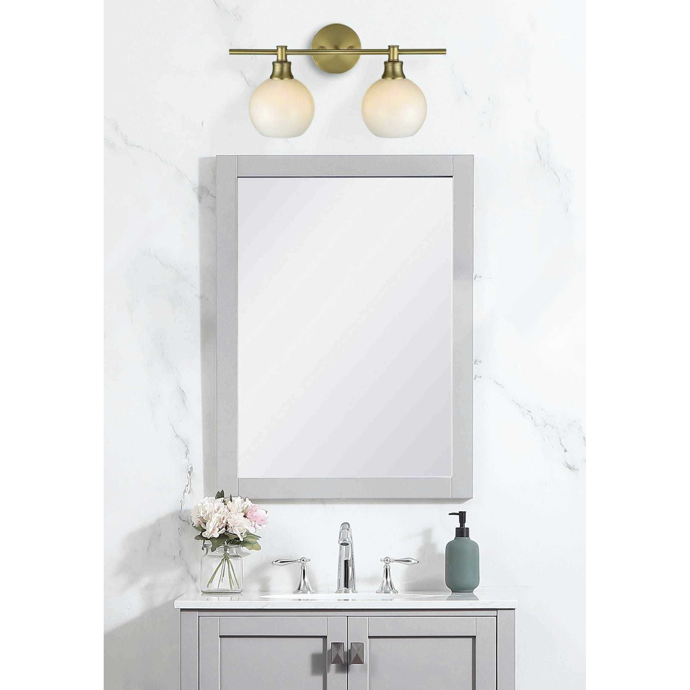 Collier 2 Light 19 inch Satin Gold Bath Sconce Wall Light