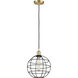 Lake Placid 1 Light 10 inch Satin Gold Pendant Ceiling Light