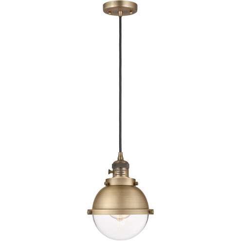 Franklin Restoration Hampden LED 7.25 inch Brushed Brass Mini Pendant Ceiling Light in Clear Glass