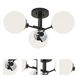 Triple Play 3 Light 24.38 inch Polished Nickel with Matte Black Semi Flush Mount Ceiling Light