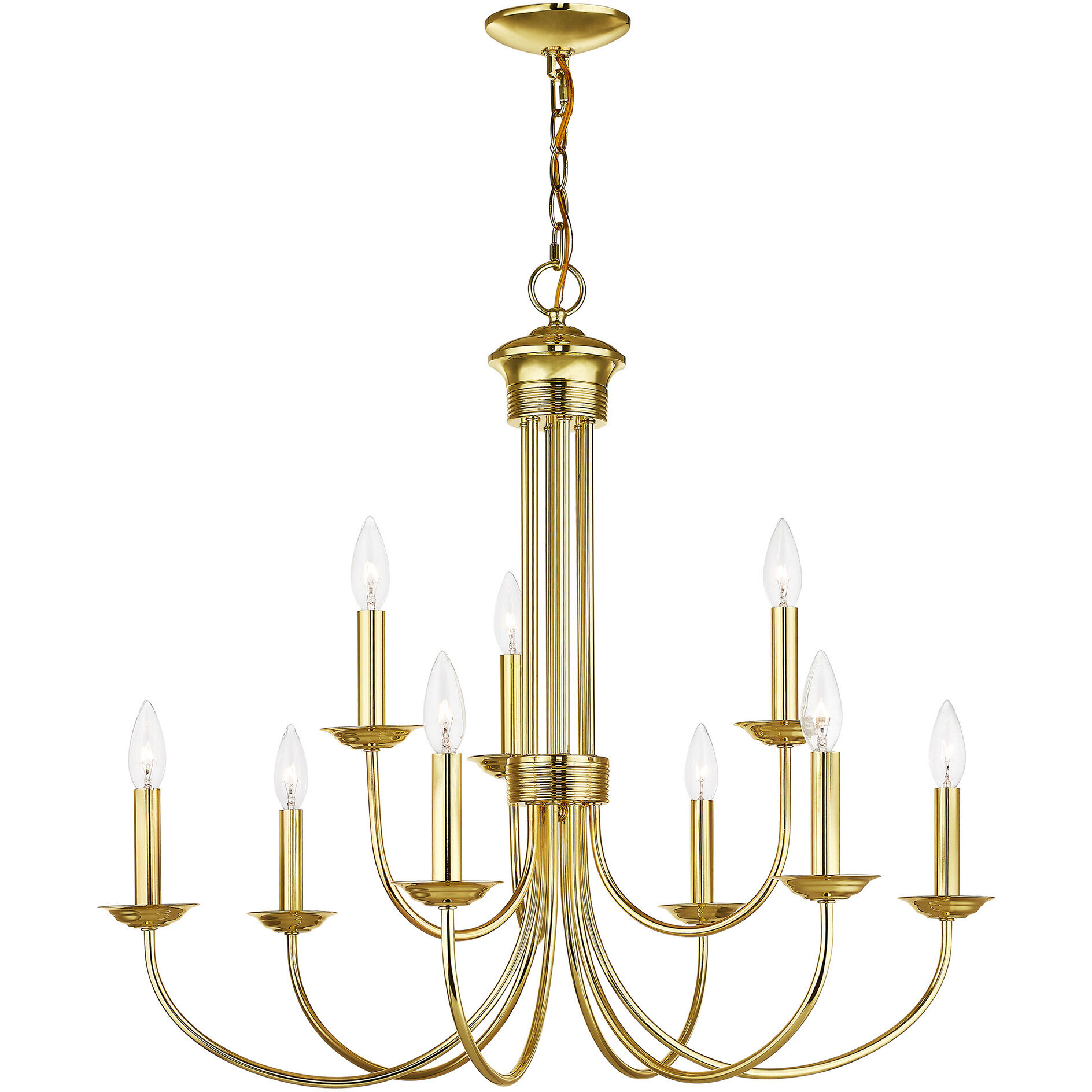 Estate 9 Light 30 inch Polished Brass Chandelier Ceiling Light