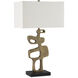 Mithra 29 inch 100 watt Antique Brass and Black Table Lamp Portable Light