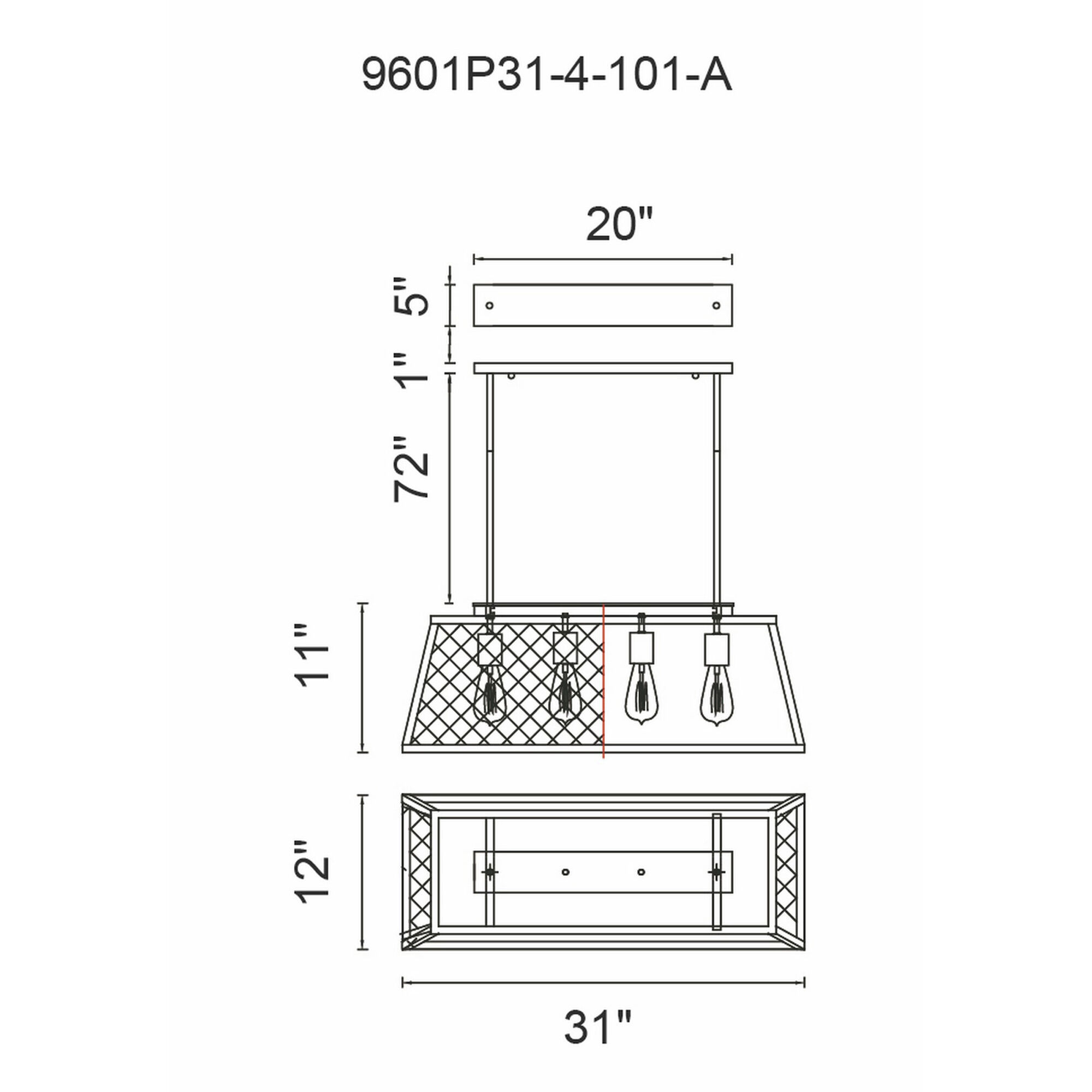 Macleay 4 Light 31 inch Black Island/Pool Table Light Ceiling Light