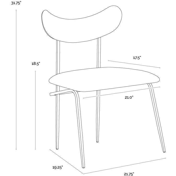 Gibbons Black / Bravo Portabella Dining Chair