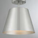 Contemporary 1 Light 10 inch Brushed Nickel Semi-Flush Ceiling Light