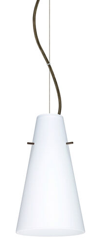 Cierro LED Bronze Pendant Ceiling Light in Opal Matte Glass