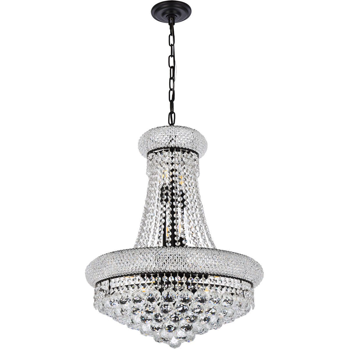Primo 14 Light 20 inch Black and Clear Chandelier Ceiling Light