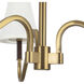 Alora Mood Sloan 3 Light 30 inch Brushed Gold and White Linen Chandelier Ceiling Light