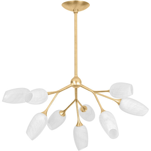 Aldean 9 Light 34 inch Vintage Gold Leaf Chandelier Ceiling Light