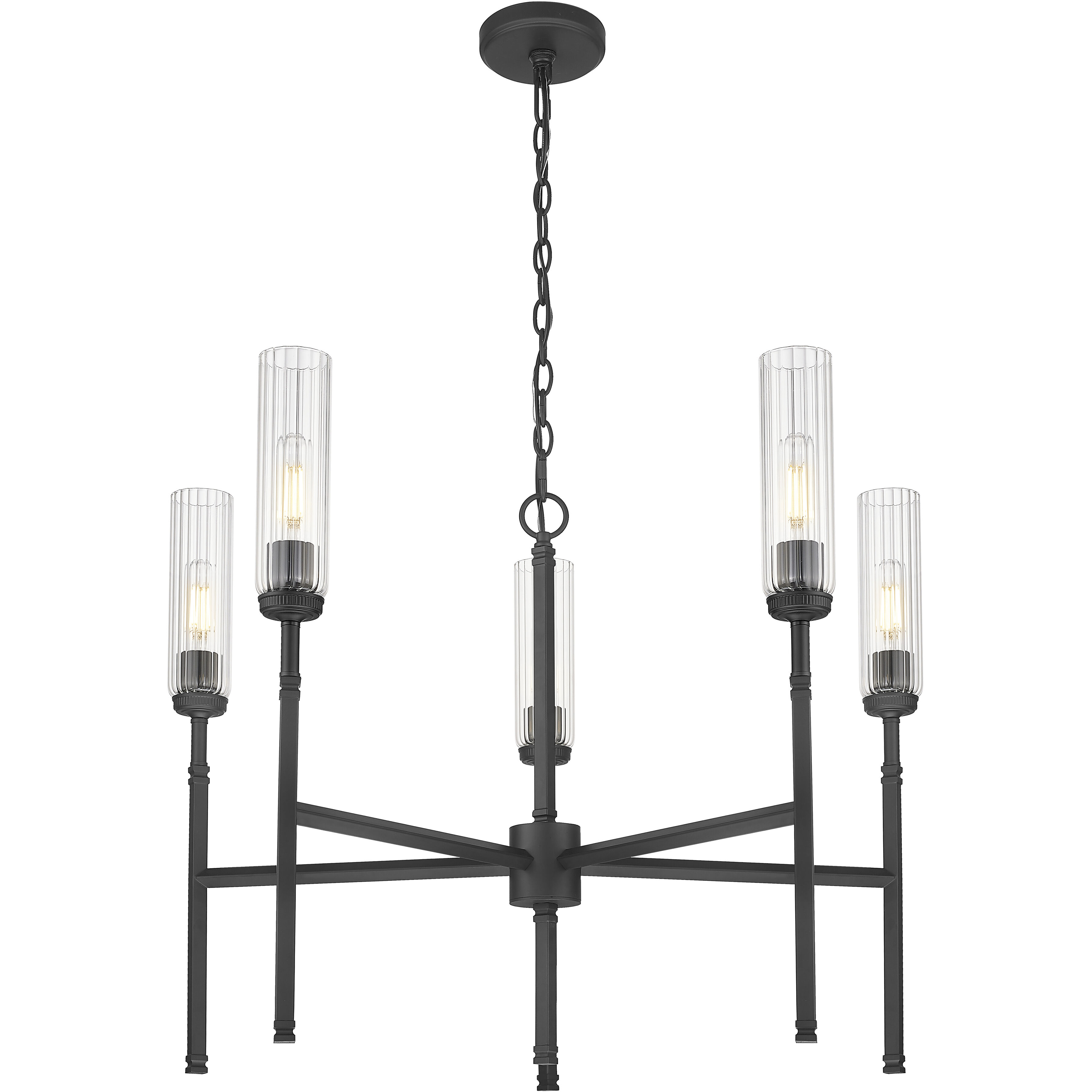 Esme 5 Light 32 inch Matte Black Chandelier Ceiling Light