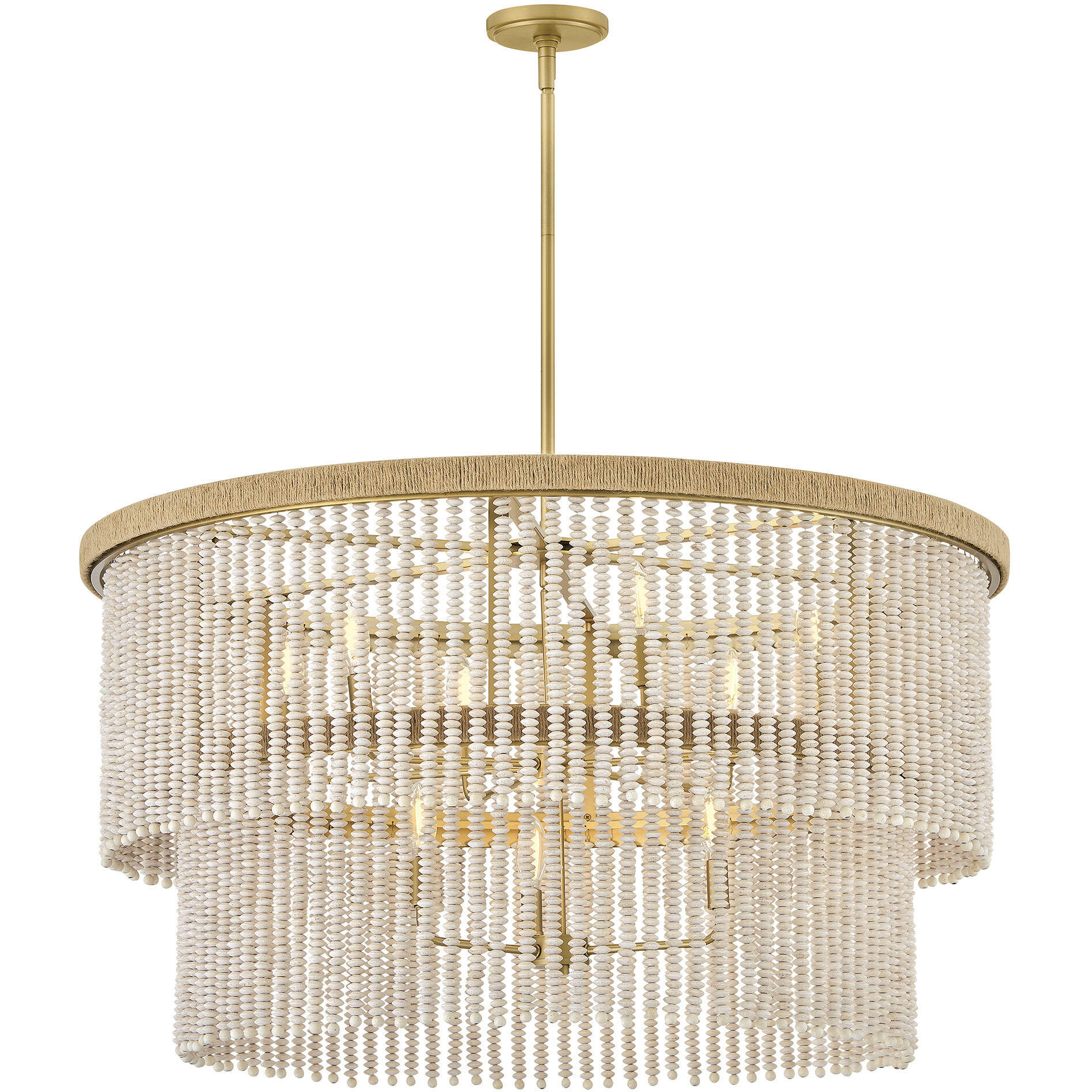 Indra 9 Light 38 inch Lacquered Brass Chandelier Ceiling Light