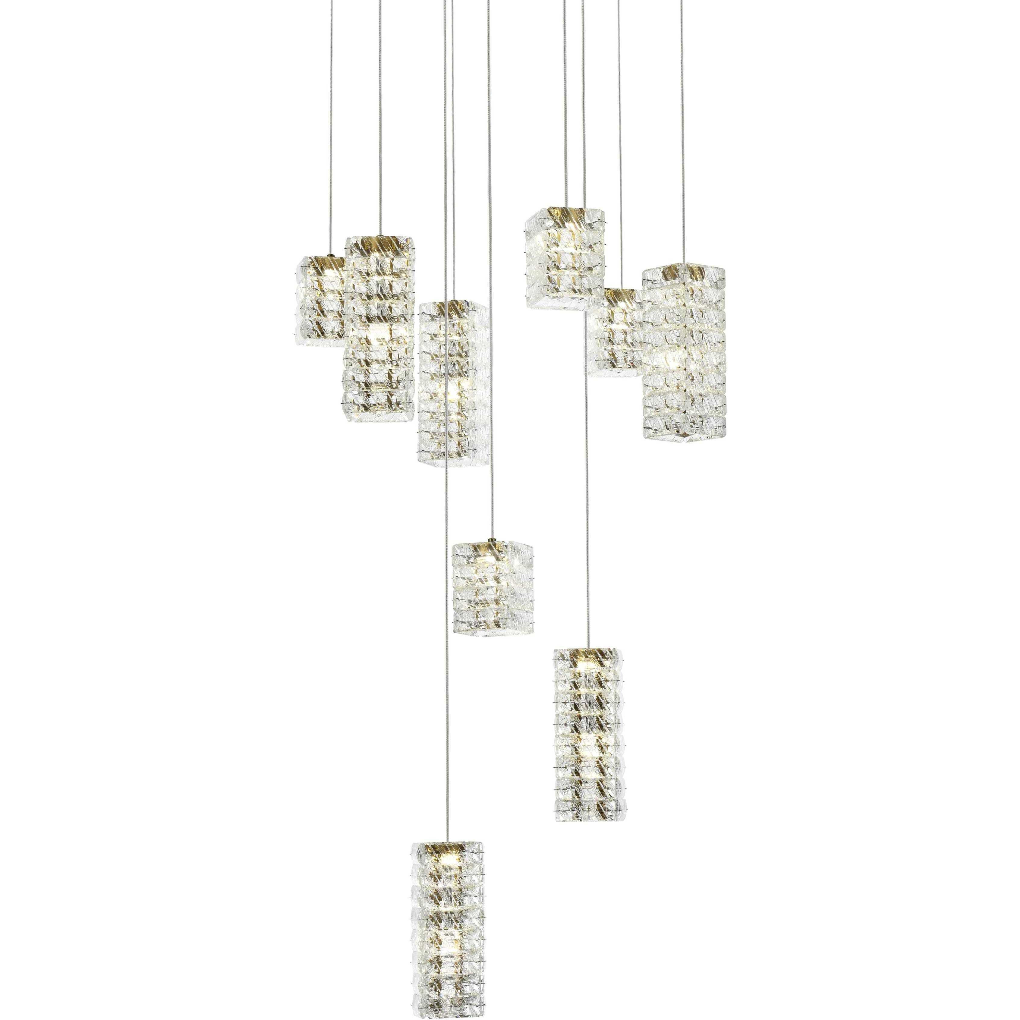 Aston 9 Light 24 inch Satin Gold Pendant Ceiling Light