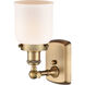 Ballston Small Bell 1 Light 5 inch Brushed Brass Sconce Wall Light in Matte White Glass