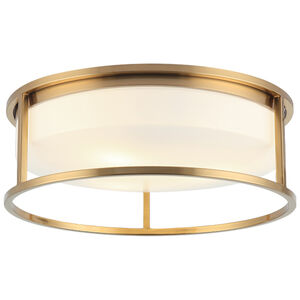 Framerton LED 14.63 inch Aged Gold Brass Flush Mount Ceiling Light