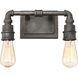 Squire 2 Light 14 inch Rustic Black Bath Light Wall Light