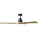 Alma 52 inch Midnight Black with Natural Honey Blades Smart Ceiling Fan