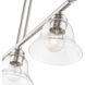 Moreland 3 Light 30 inch Brushed Nickel Linear Chandelier Ceiling Light