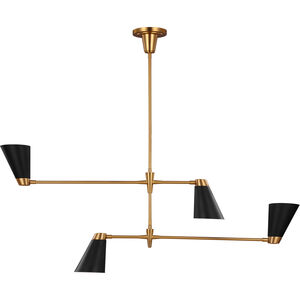 TOB by Thomas O'Brien Signoret 4 Light 48.13 inch Burnished Brass Chandelier Ceiling Light