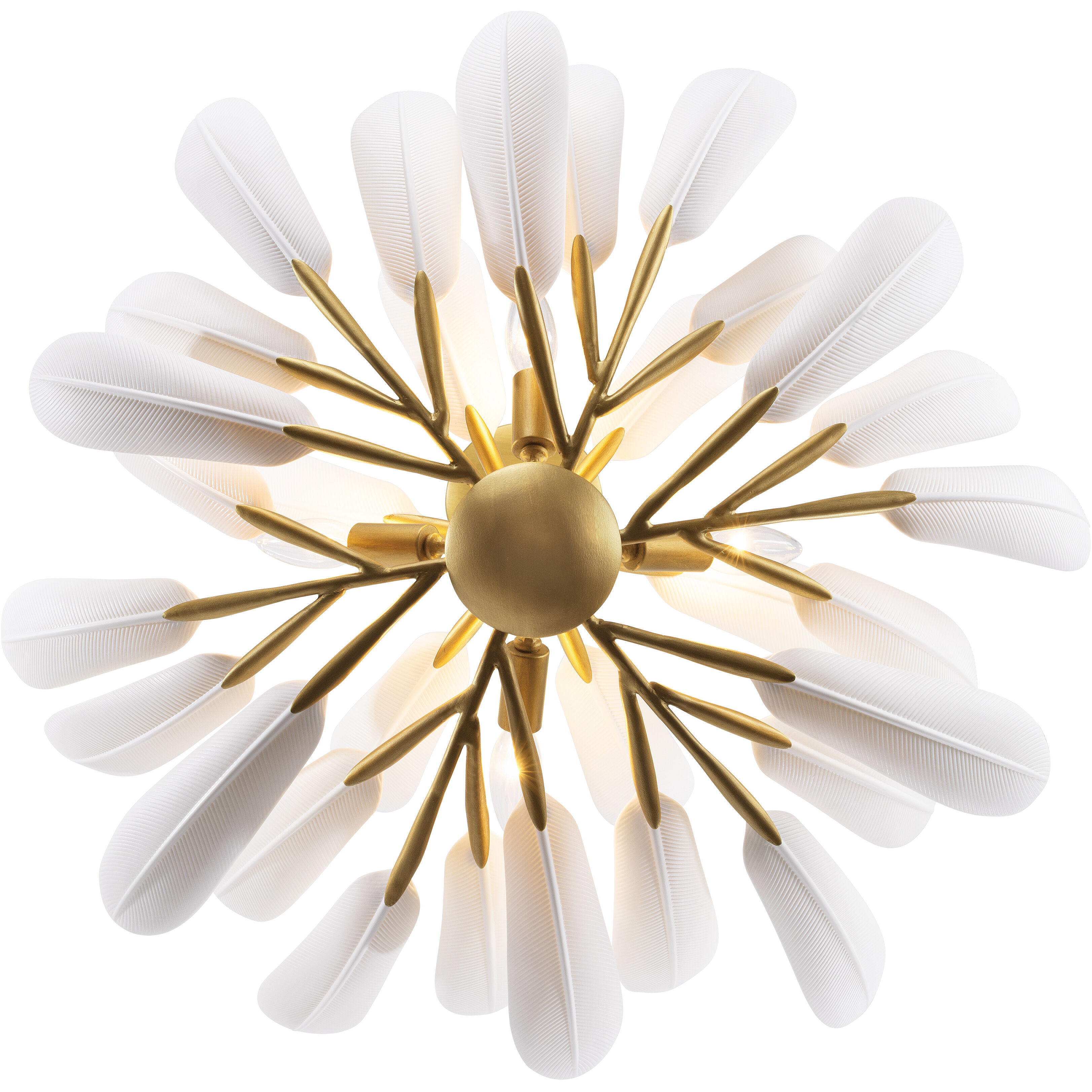Vellinor 4 Light 28 inch Painted Legacy Brass Semi-Flush Mount Ceiling Light