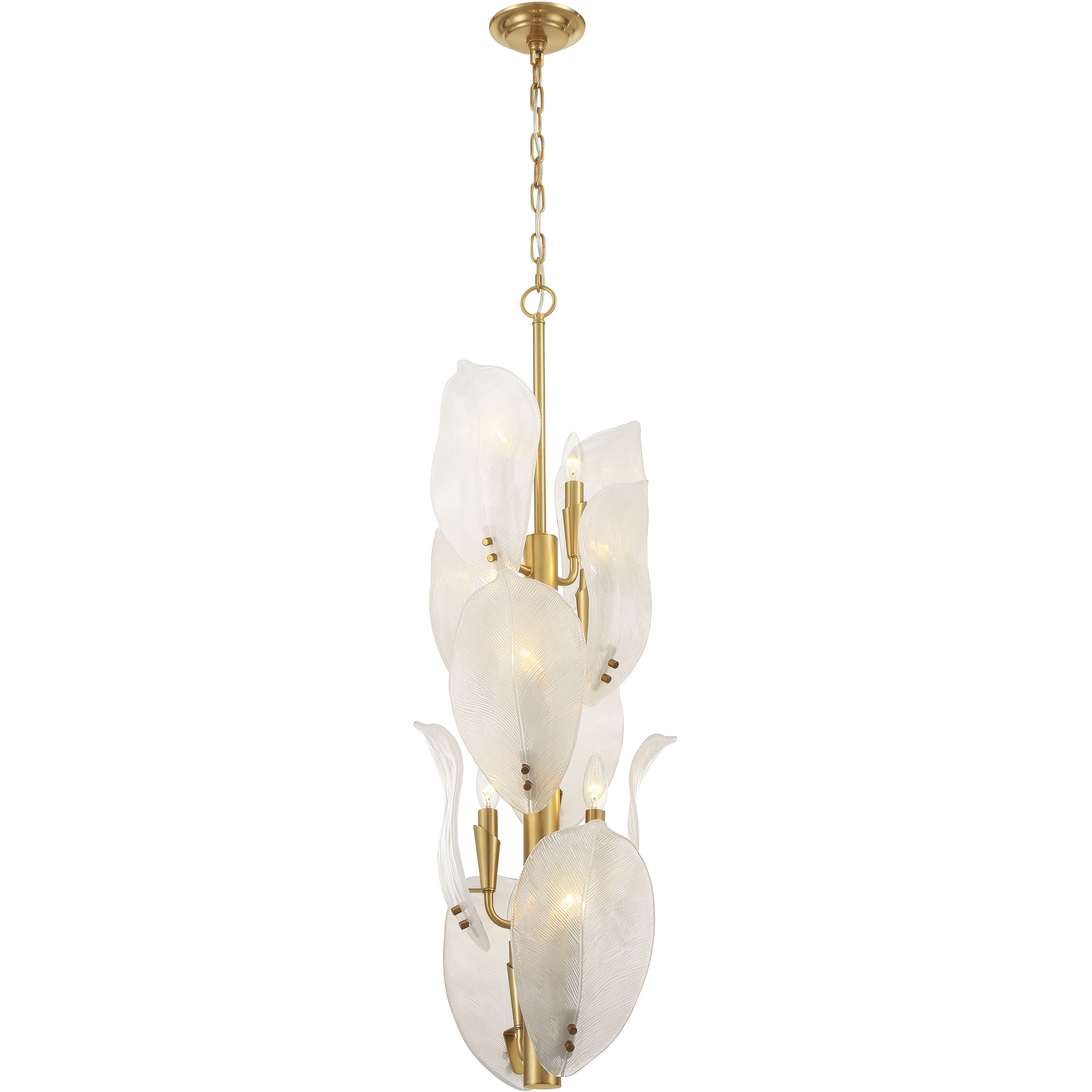 Orchid 10 Light 13 inch Legacy Brass Pendant Ceiling Light in White Handmade Glass