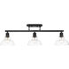 Carver 3 Light 36 inch Matte Black Semi-flush Ceiling Light 