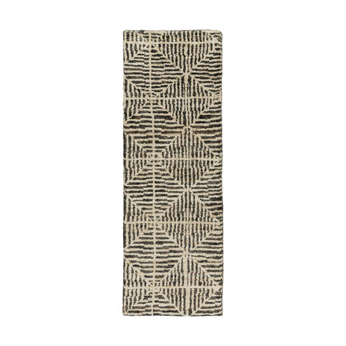 Bjorn 96 X 30 inch Black/Khaki/Dark Brown Rugs, Jute