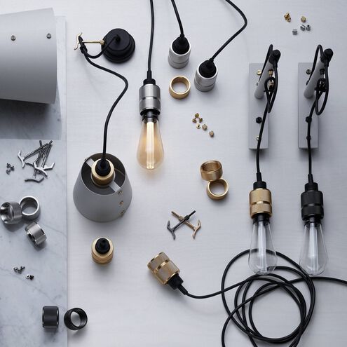 Hooked Wall Light in Stone / Brass