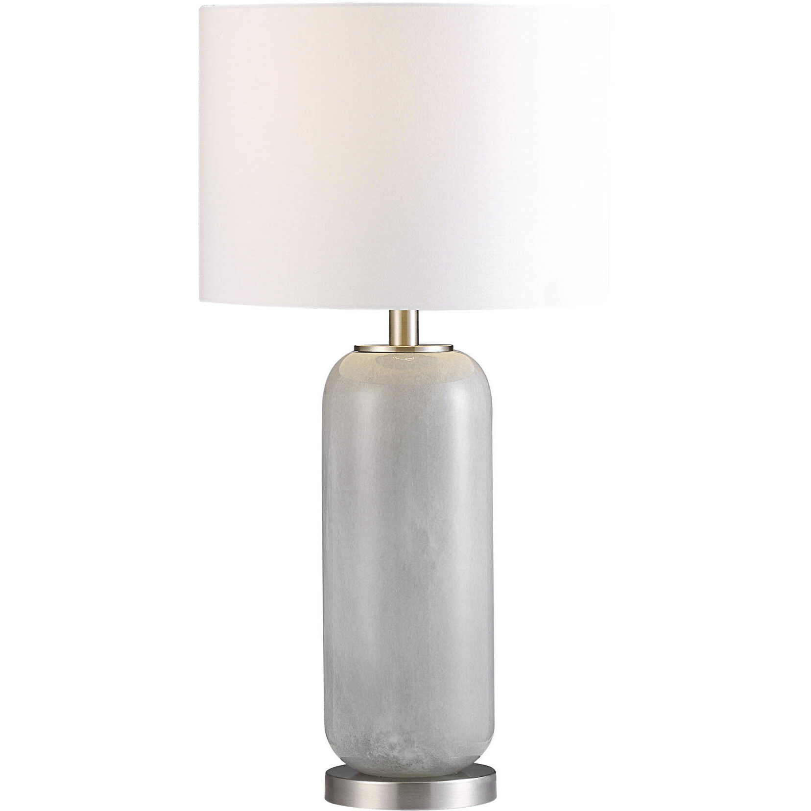 Ahrens 27 inch 100 watt Grey and White with Brushed Nickel Table Lamp Portable Light