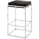 Shelby 33 inch Espresso Hide & Nickel Metal Bar Stool in Espresso Hide and Nickel Metal