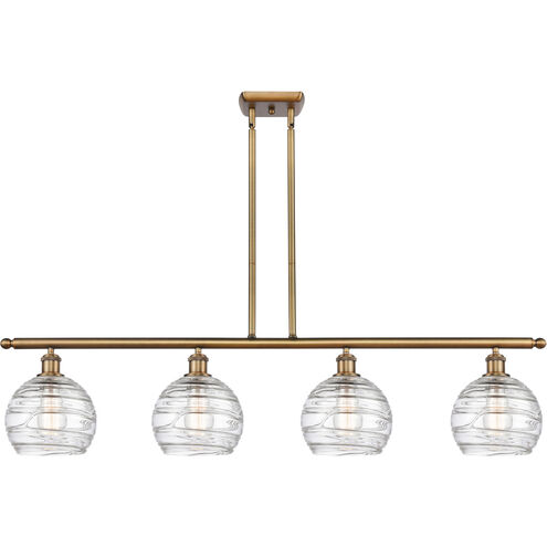 Ballston Deco Swirl LED 48 inch Brushed Brass Island Light Ceiling Light, Ballston
