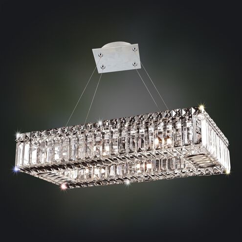 Baguette 8 Light 12 inch Chrome Pendant Ceiling Light in Firenze Clear